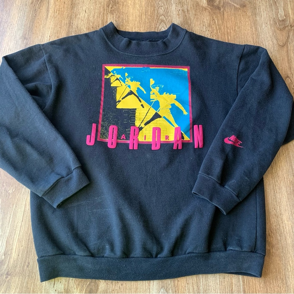 Vintage Nike Air Jordan Sweatshirt XS Black Crew Neck